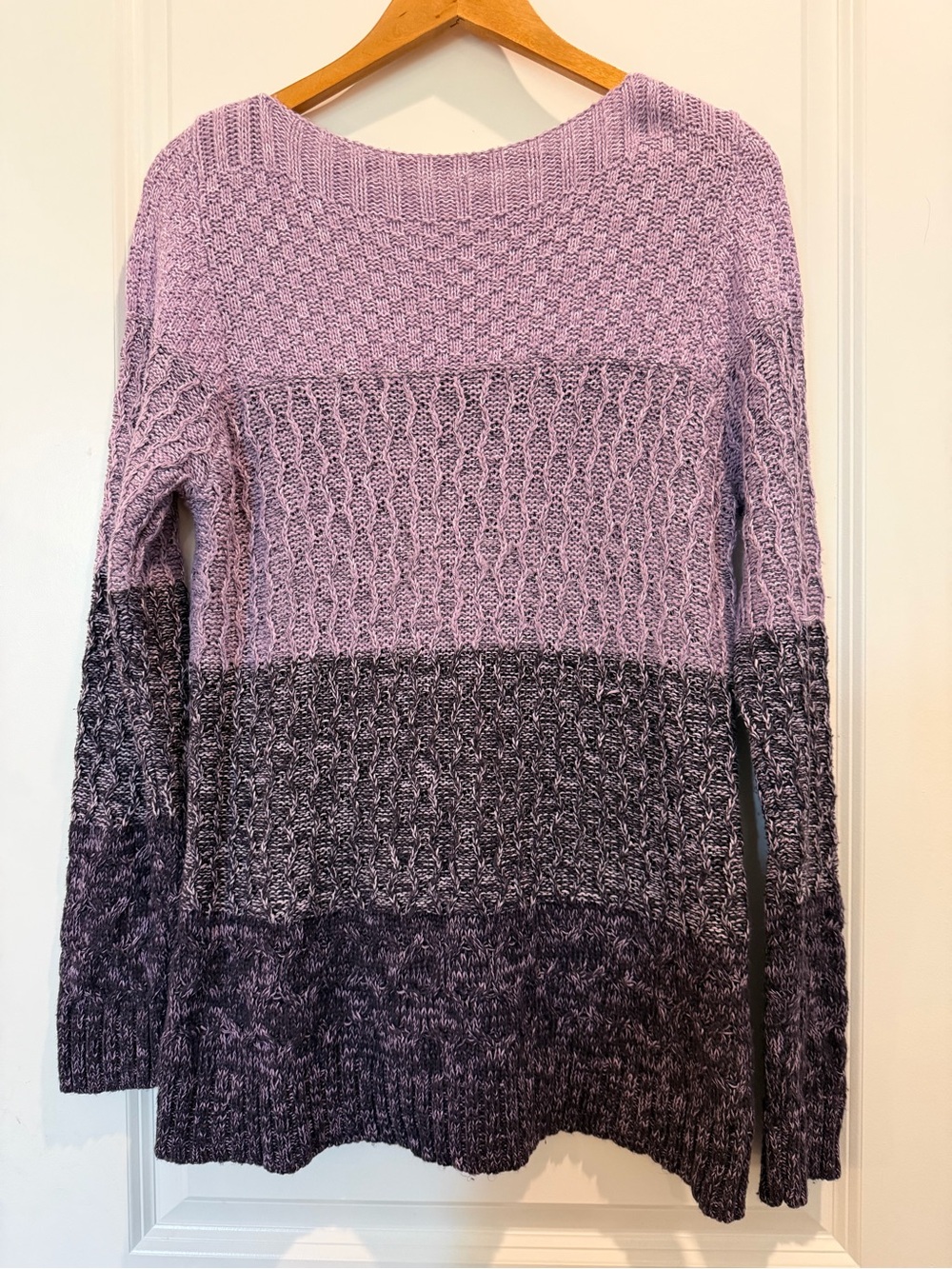 Croft & Barrow Womens XL Purple‎ Ombre Textured Knit Sweater Cotton Blend